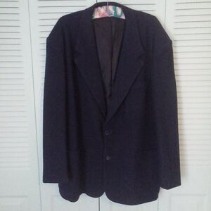 7 COLLECTION 46L NAVY 100% WOOL FULLY LINED 2-BUTTON SINGLE BREASTED JACKET SUIT